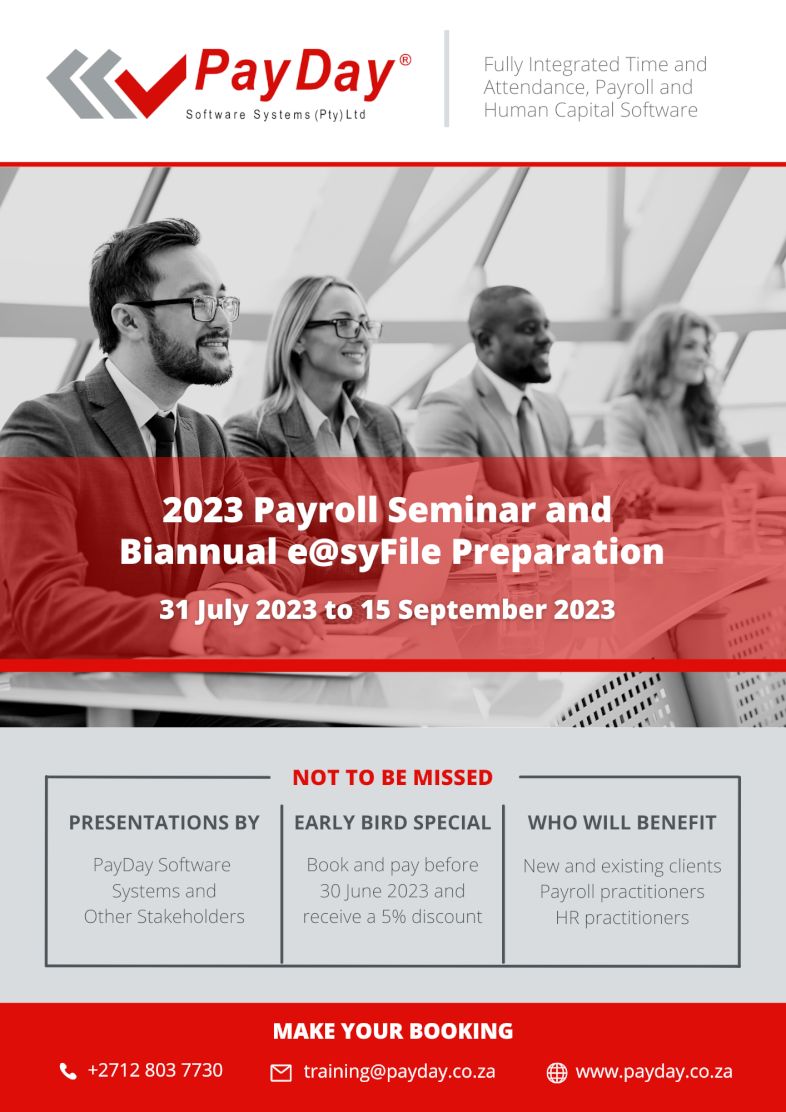 Payroll Seminar and Biannual e@syfile preparation